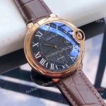 Copy Cartier Ballon Bleu De Rose Gold Black Dial Automatic Movement Watch